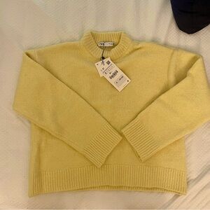 pastel yellow zara sweater